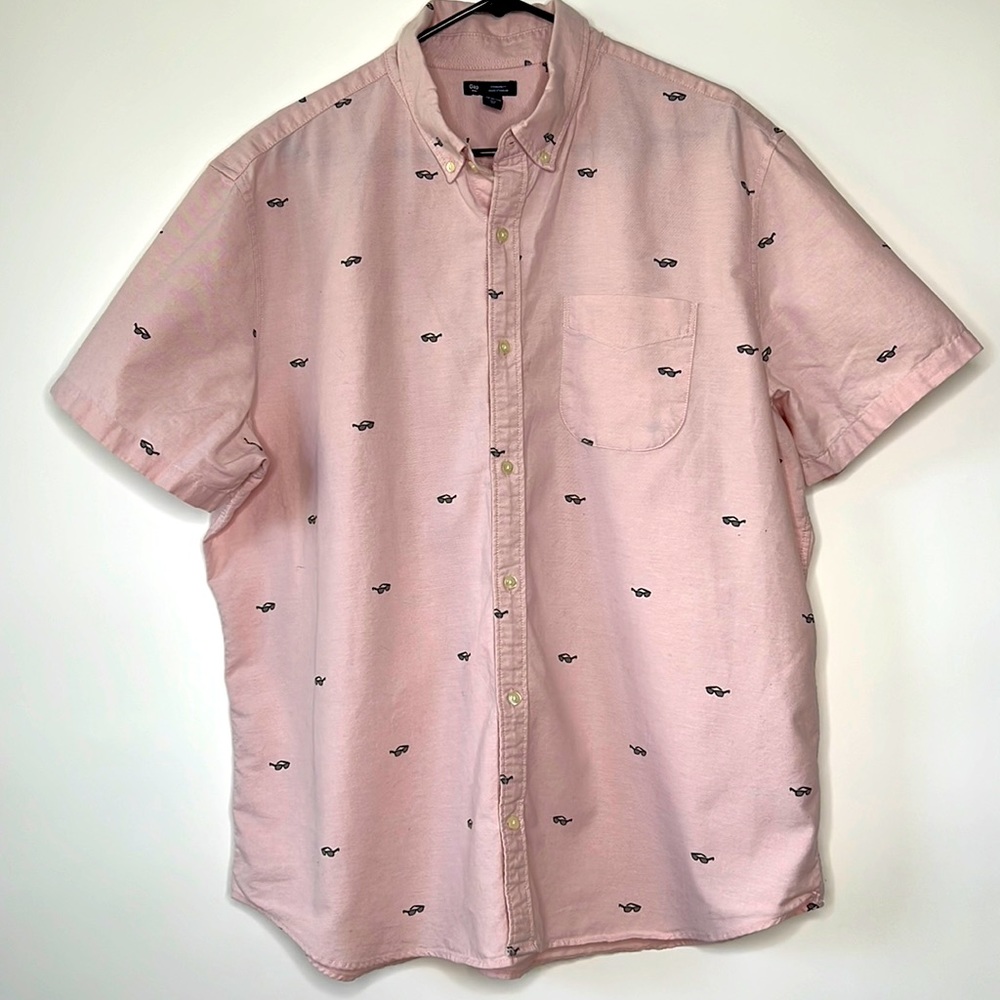 Sz XXL Gap‎ Mens Sunglasses Novelty Pink Button Down Shirt